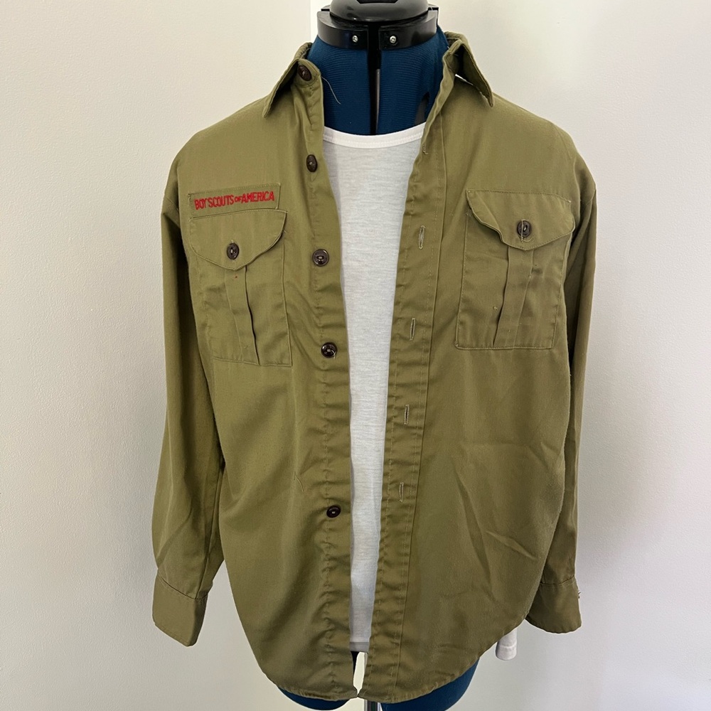 Vintage Boyscout button up shirt. Size L boys or womens small